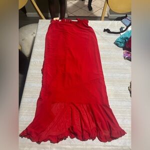 SHEIN Vibrant Red Maxi Skirt